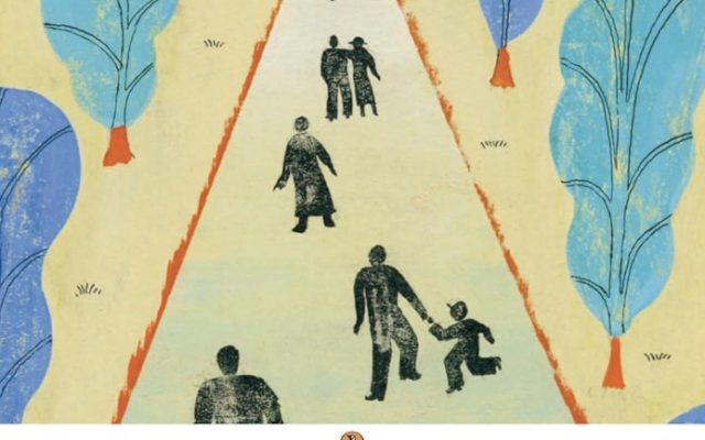 The book cover for ‘Malgudi Days’ by R. K. Narayan. Abstract artwork showing black silhouettes of people walking down a road toward the bright sun, with trees framing the road to either side, takes up the top two thirds of the cover. Below it is a black background where the title and author’s name are displayed, and a smaller white background with text that reads, ‘Penguin Classics’.